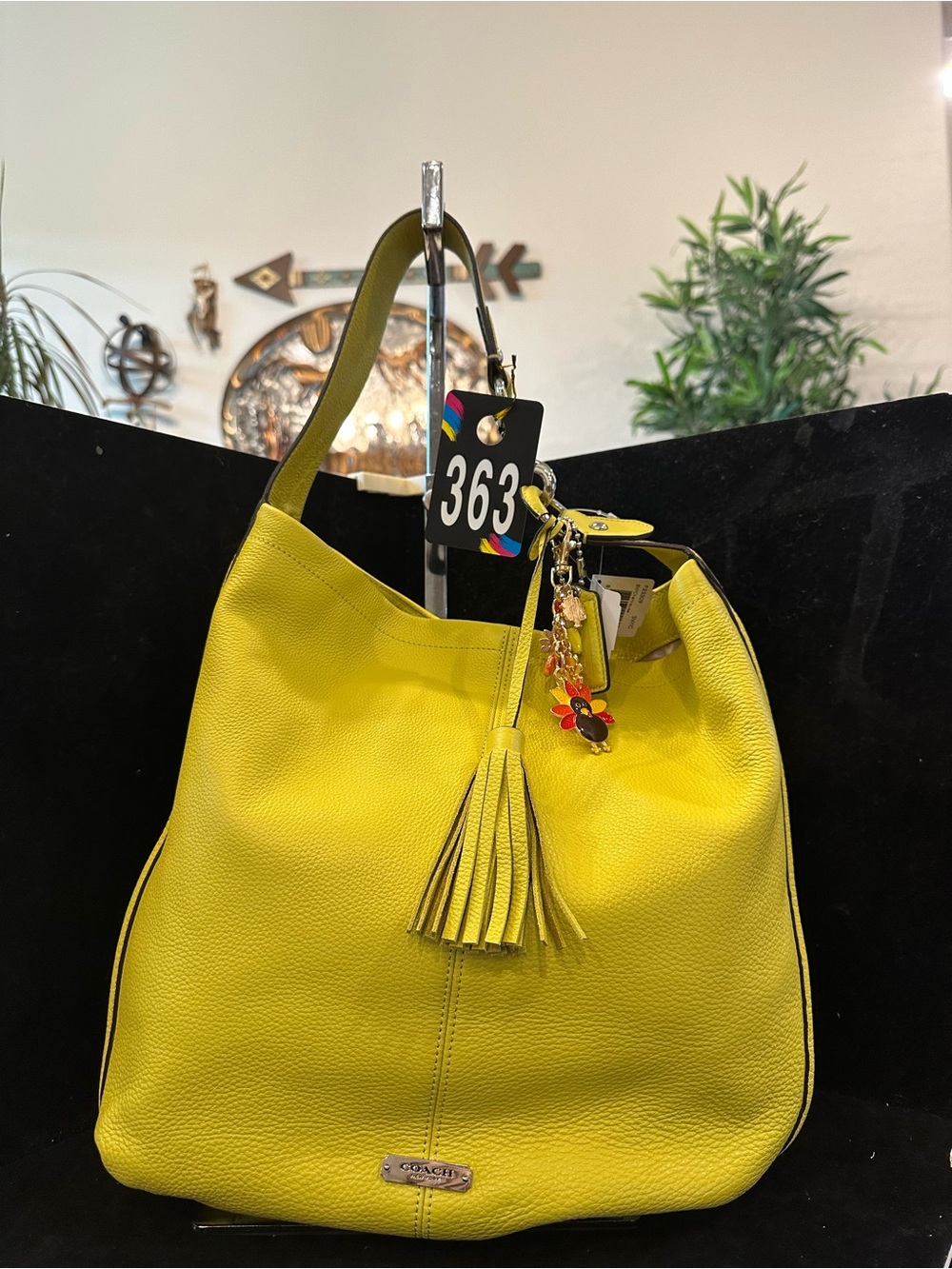 Coach #363 NWT Avery Hobo Leather Tote with Tassel Charm